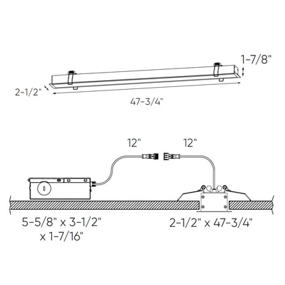 Recessed linear 48" - 120V, Triac dimming, 5CCT