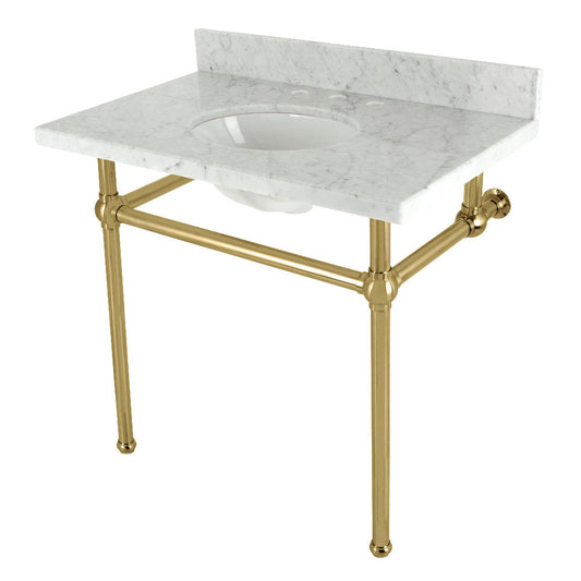 Templeton 36 Inch Console Sink in Carrara Marble