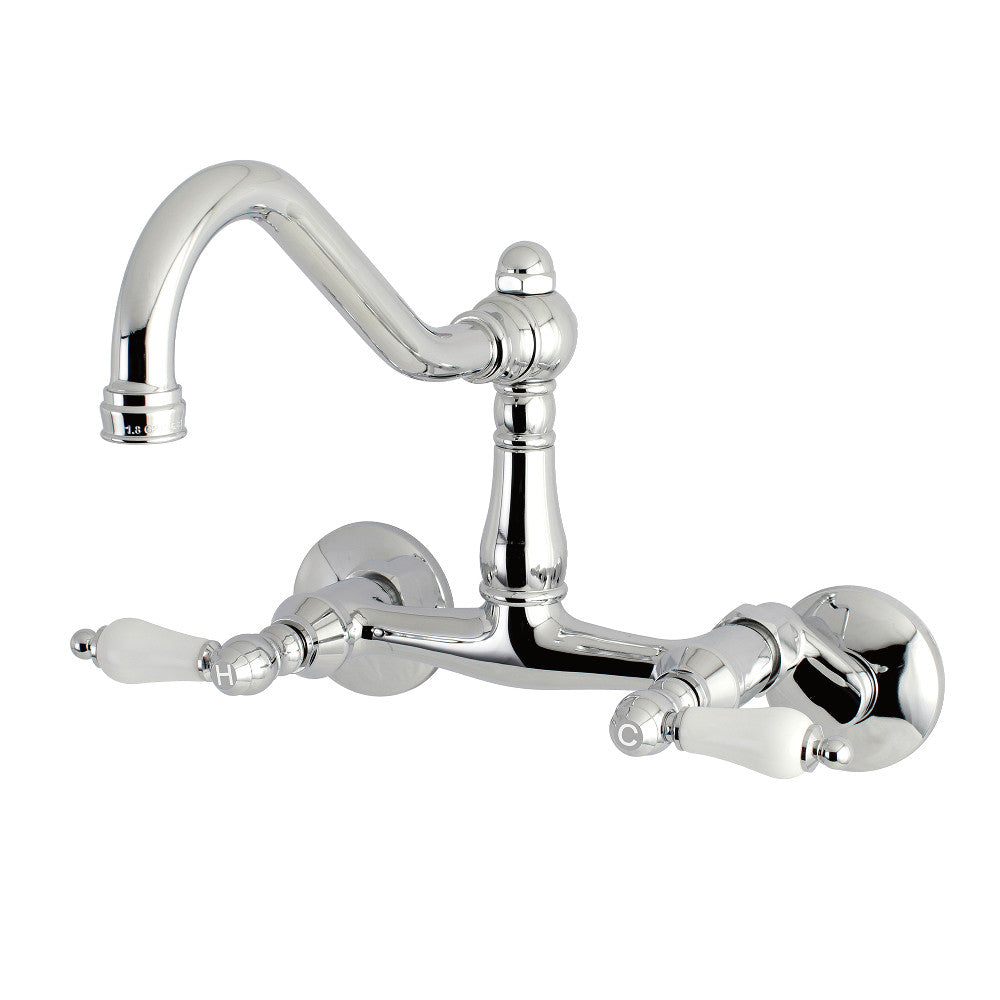 Vintage Wall Mount Kitchen Faucet in Polished Chrome