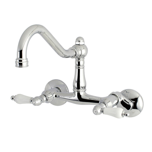 Vintage Wall Mount Kitchen Faucet in Polished Chrome