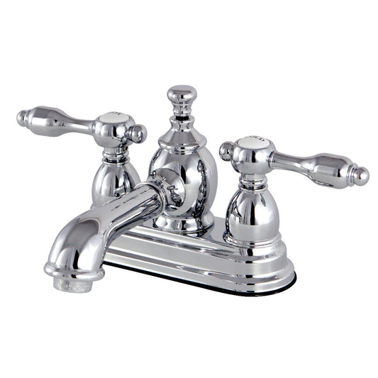 Tudor 4 Inch Centerset Bathroom Faucet in Polished Chrome