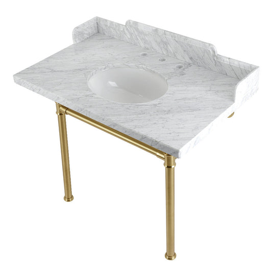 Wesselman 36 Inch Console Sink in Carrara Marble