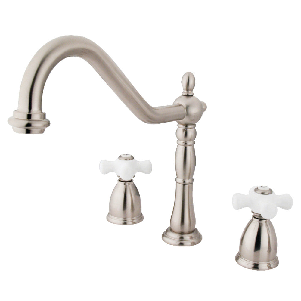 Heritage Widespread Kitchen Faucet in Brushed Nickel