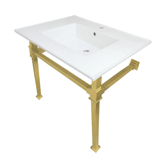 Monarch 31.13 Inch Console Sink in White