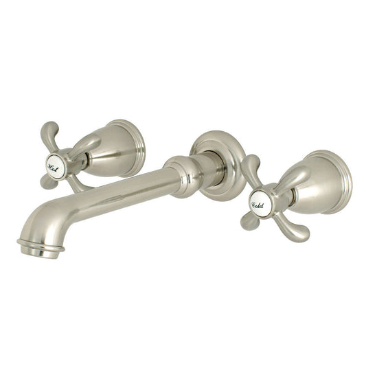 French Country Wall-Mount Bathroom Faucet in Brushed Nickel