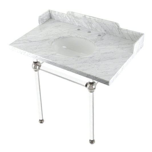 Pemberton 36 Inch Console Sink in Carrara Marble