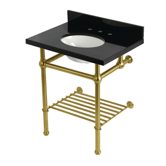 Templeton 30 Inch Console Sink in Brushed Brass