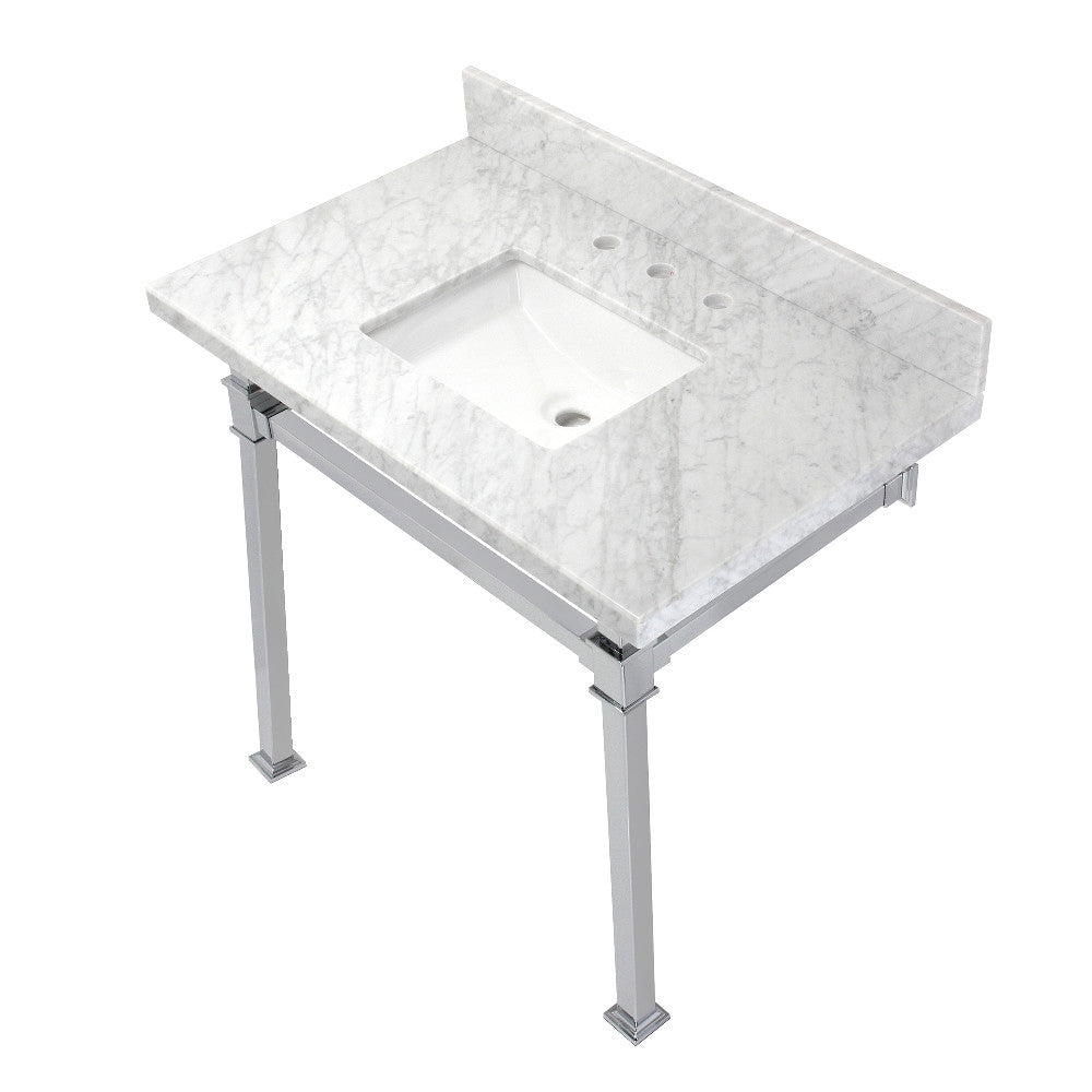 Monarch 36 Inch Console Sink in Carrara Marble