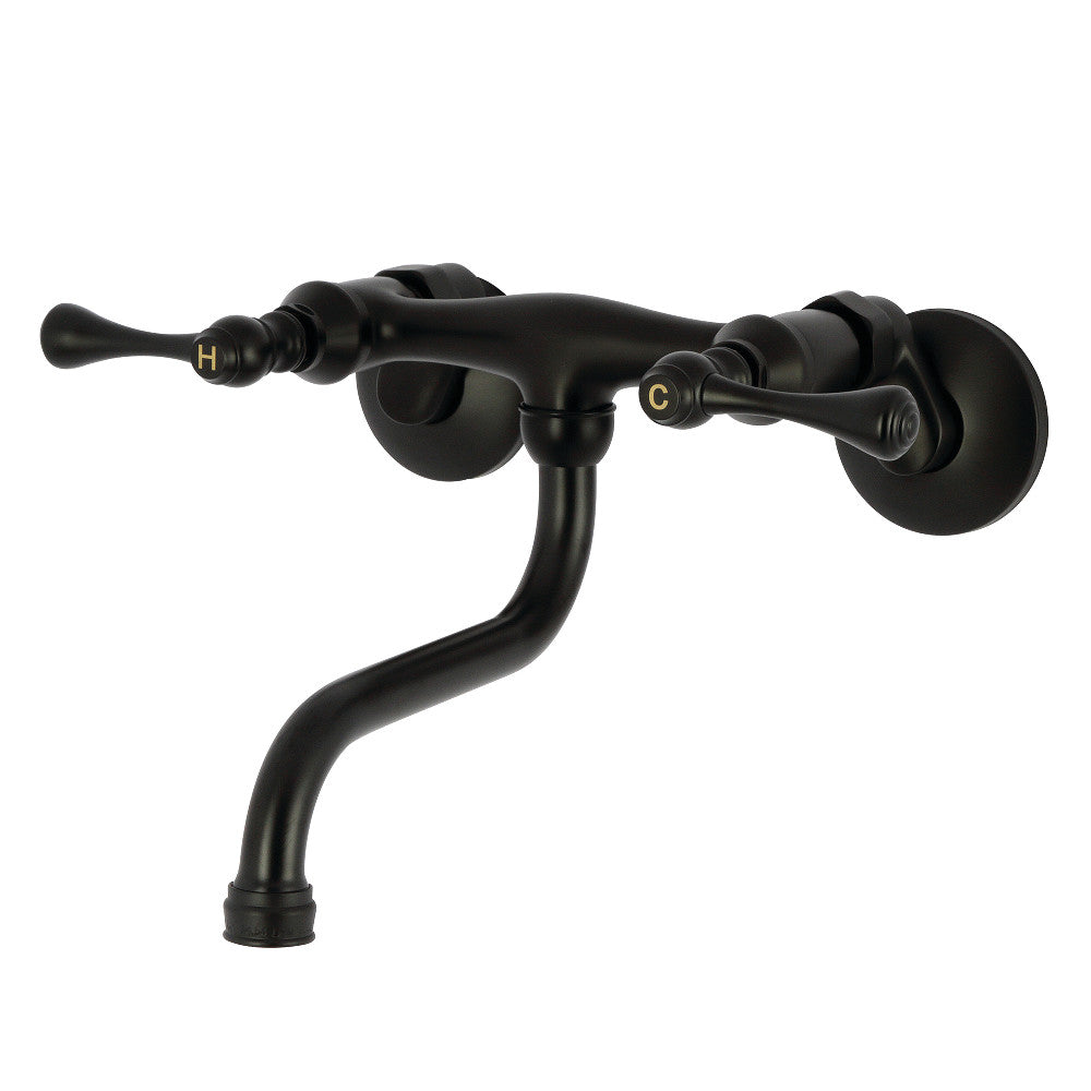 Kingston Wall-Mount Bathroom Faucet in Matte Black