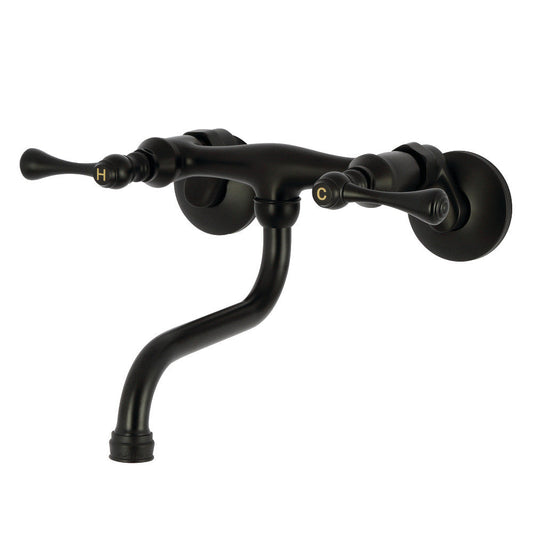 Kingston Wall-Mount Bathroom Faucet in Matte Black
