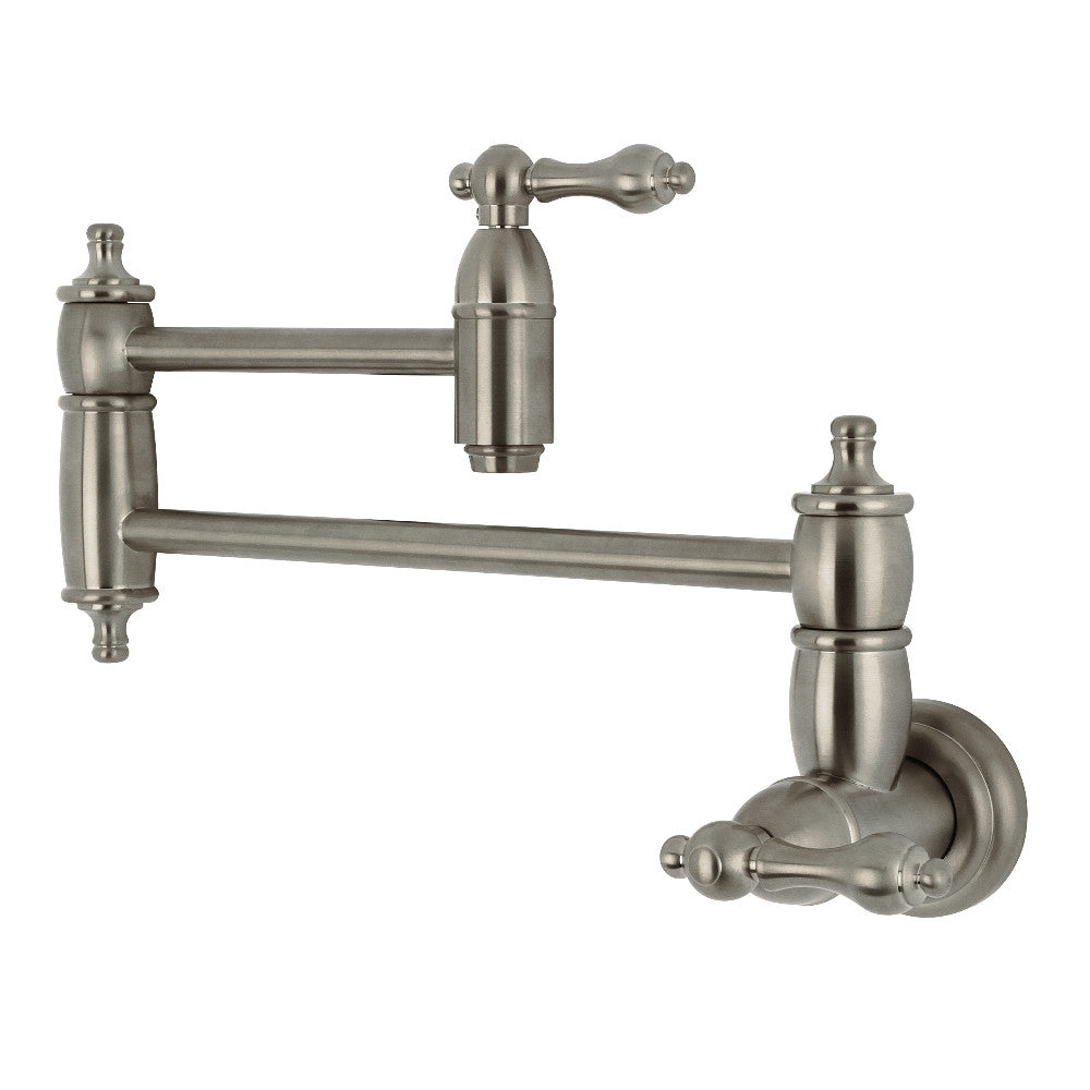 Restoration Pot Filler Faucet in Brushed Nickel