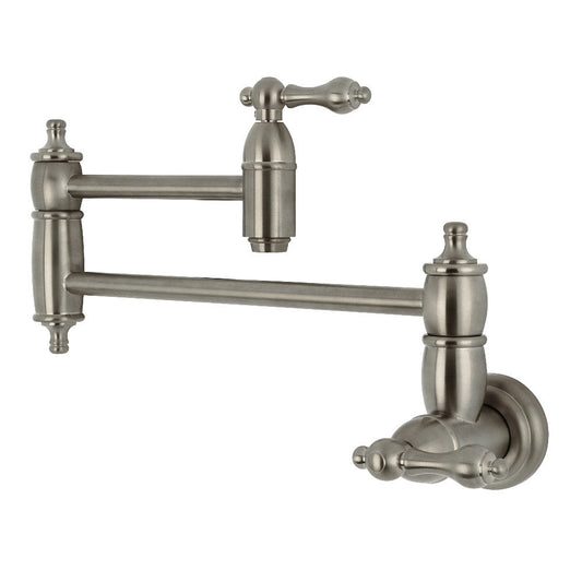 Restoration Pot Filler Faucet in Brushed Nickel