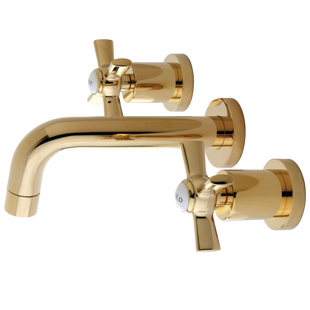 Millennium Wall-Mount Bathroom Faucet in Polished Brass