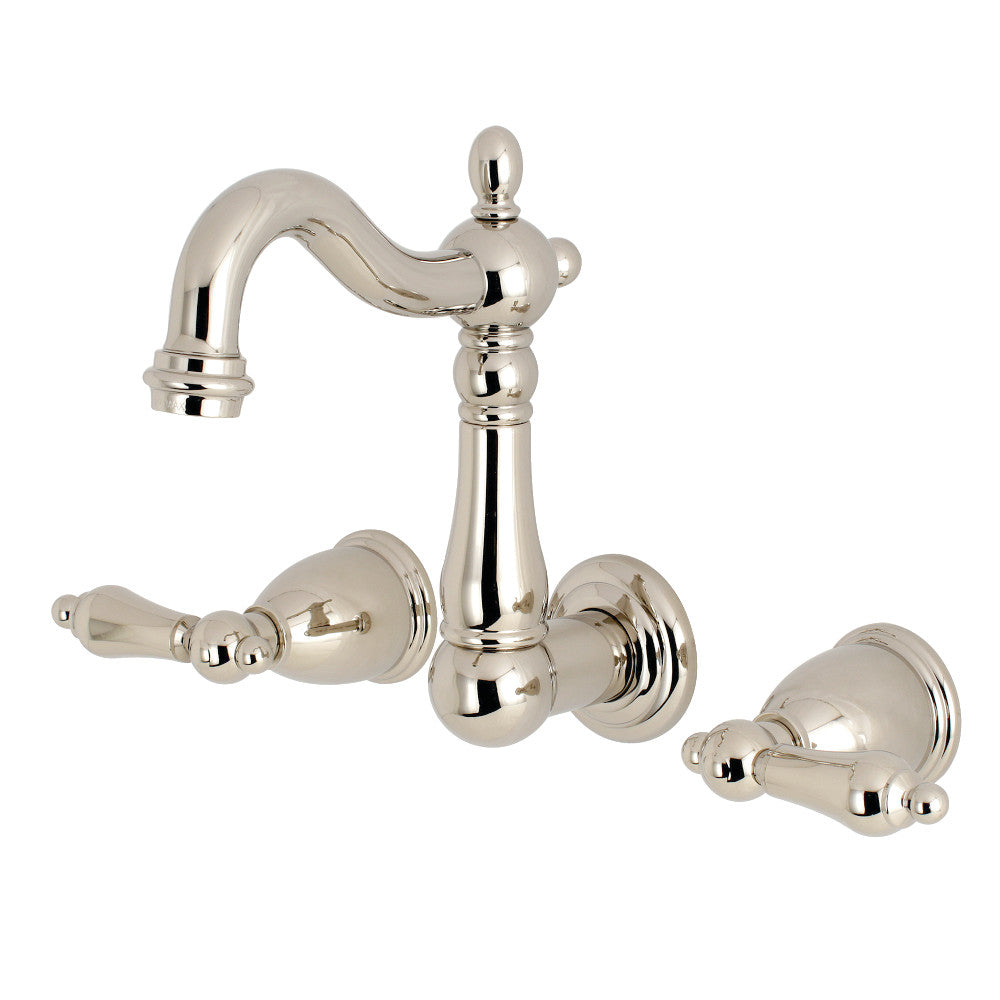 Heritage Wall-Mount Bathroom Faucet in Polished Nickel