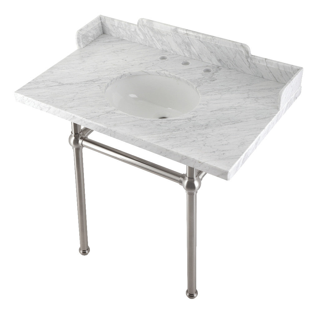 Pemberton 36 Inch Console Sink in Carrara Marble