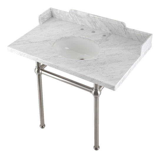 Pemberton 36 Inch Console Sink in Carrara Marble