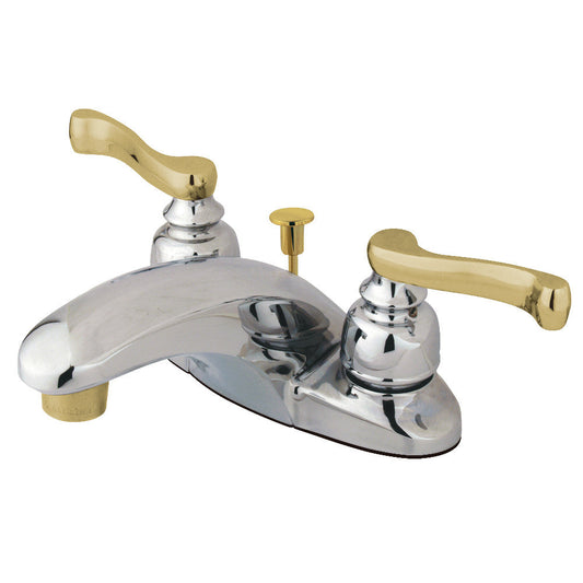 Royale 4 Inch Centerset Bathroom Faucet in Polished Chrome/Polished Brass