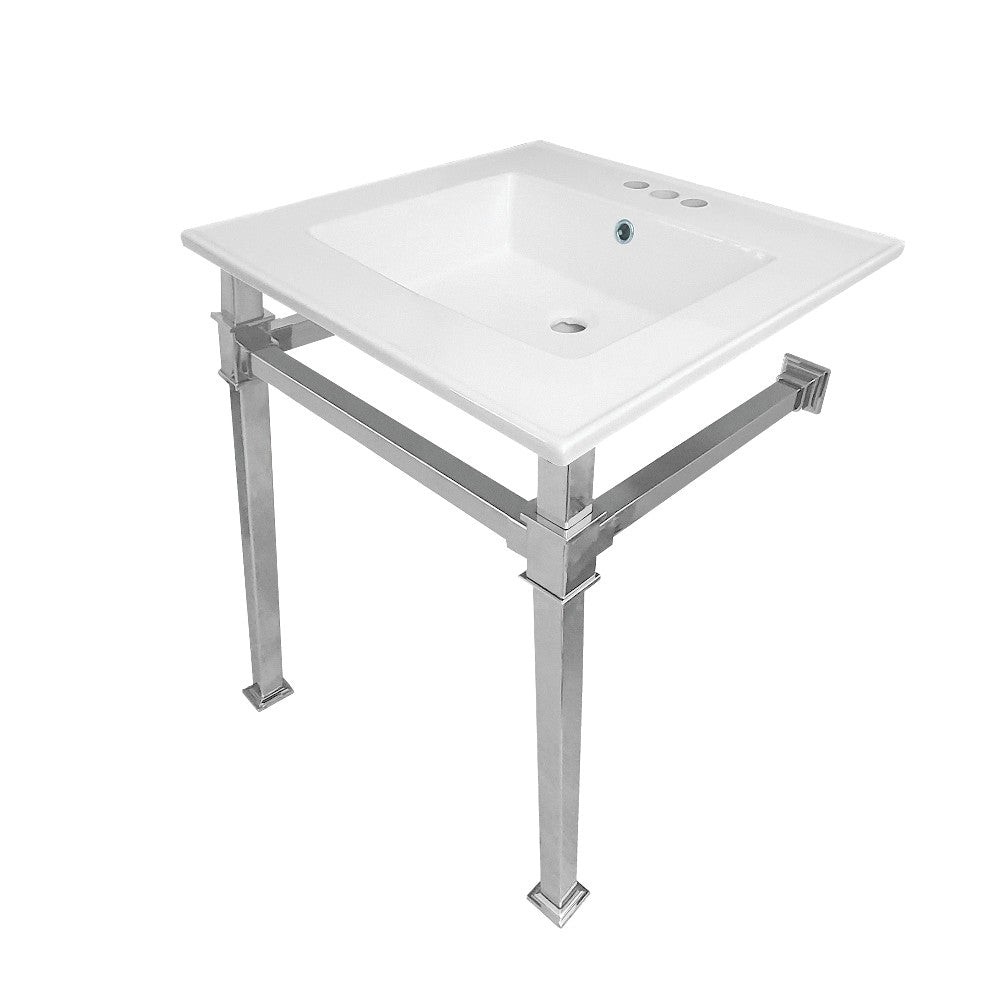 Monarch 25.19 Inch Console Sink in White