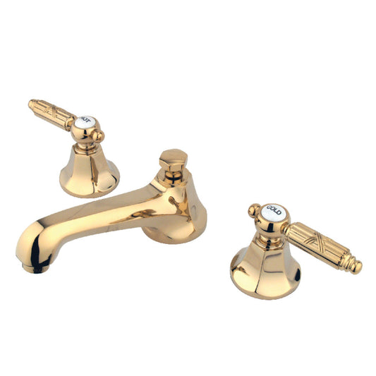 Georgian Widespread Bathroom Faucet in Polished Brass