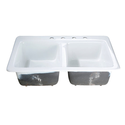 Petra Galley 33 Inch Drop-In Kitchen Sink in White