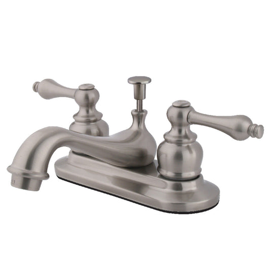 Restoration 4 Inch Centerset Bathroom Faucet in Brushed Nickel