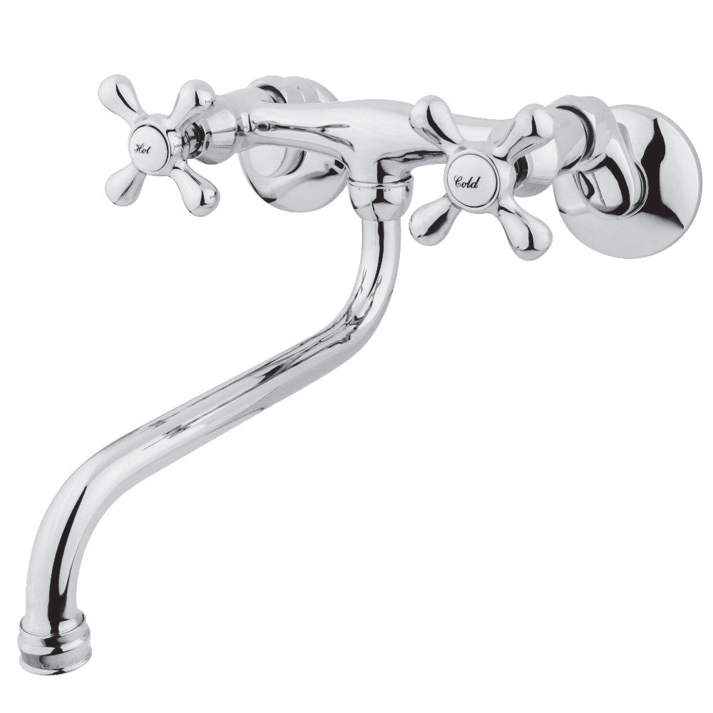 Kingston Wall-Mount Bathroom Faucet in Polished Chrome