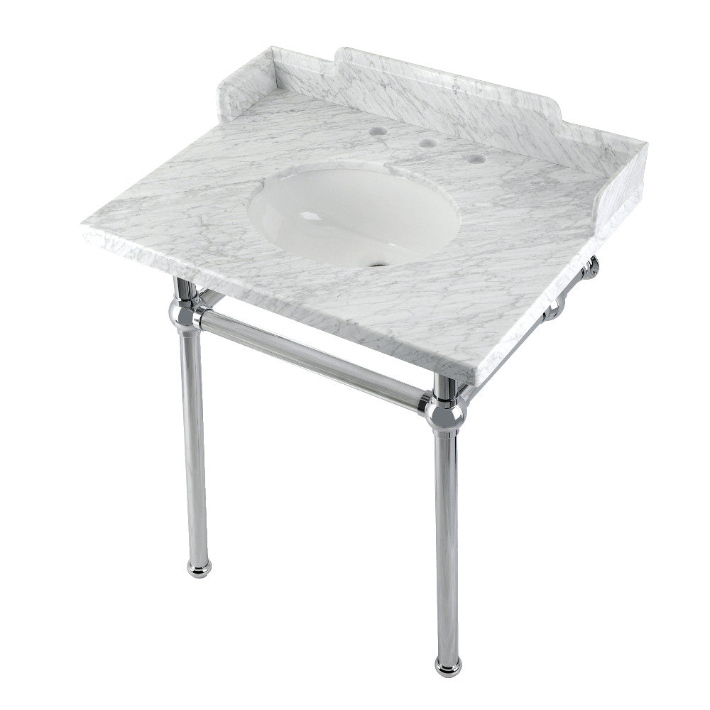 Pemberton 30 Inch Console Sink in Carrara Marble
