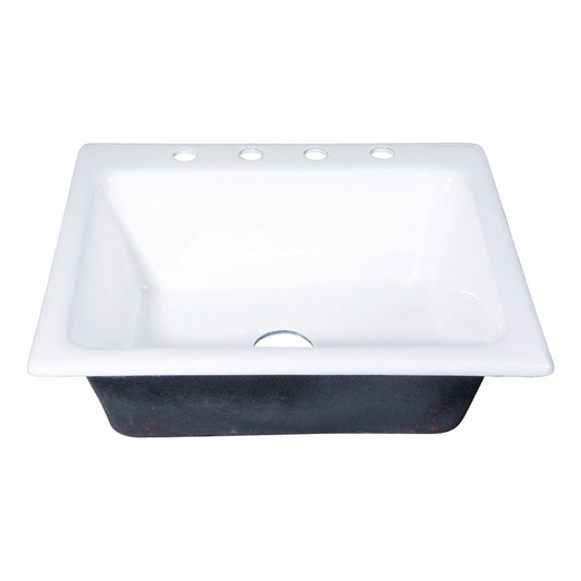 Towne 25 Inch Drop-In Kitchen Sink in White