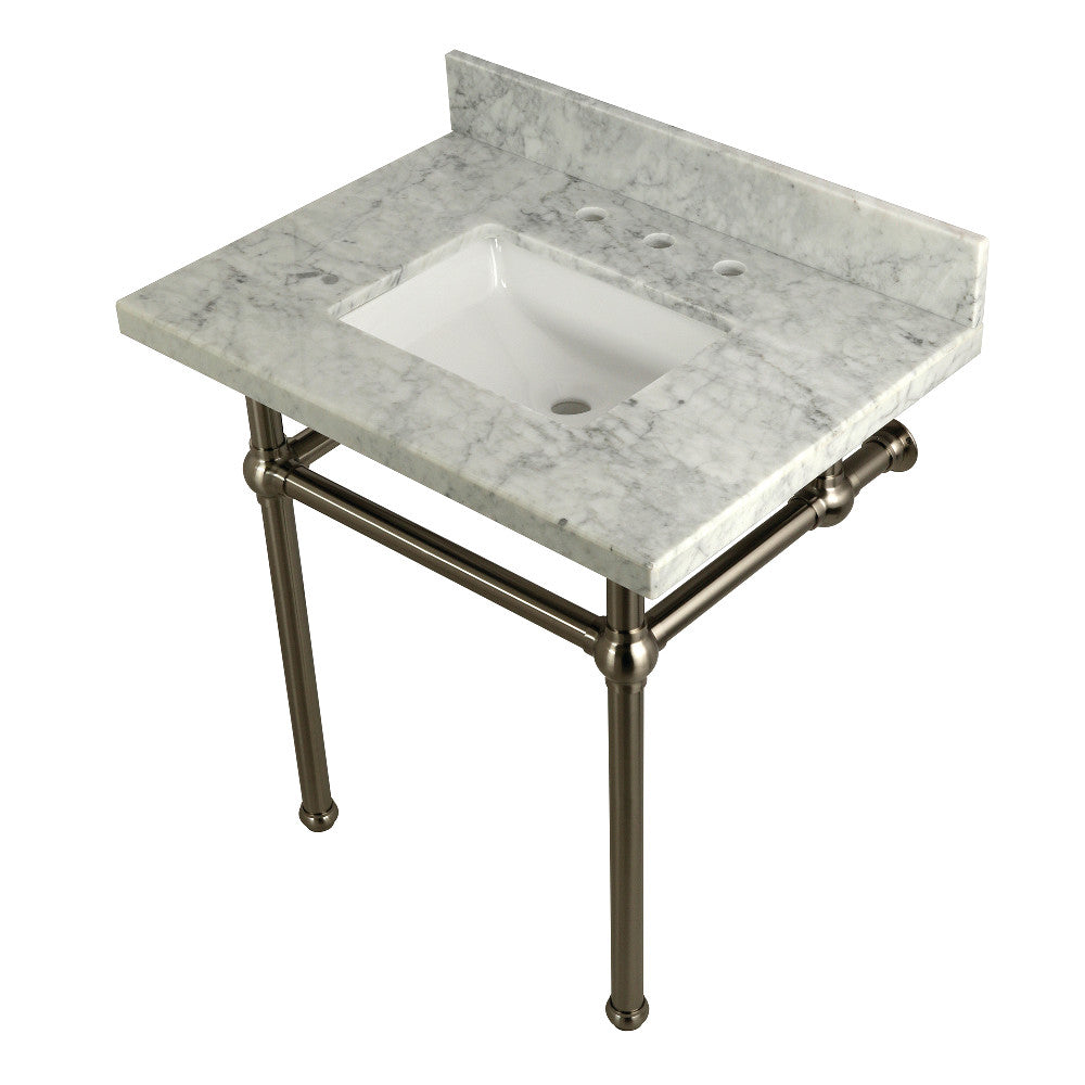 Templeton 30 Inch Console Sink in Carrara Marble