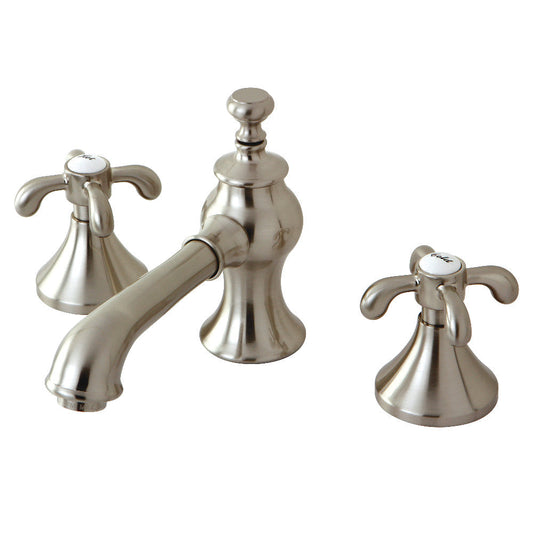 French Country Widespread Bathroom Faucet in Brushed Nickel