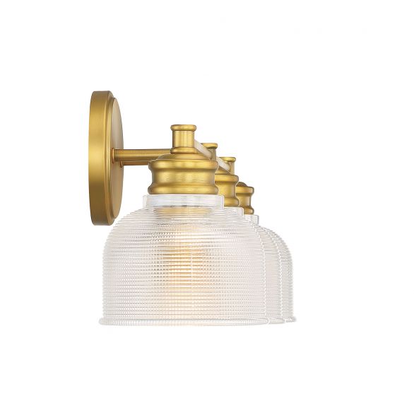 3-Light Bathroom Vanity Light in Natural Brass