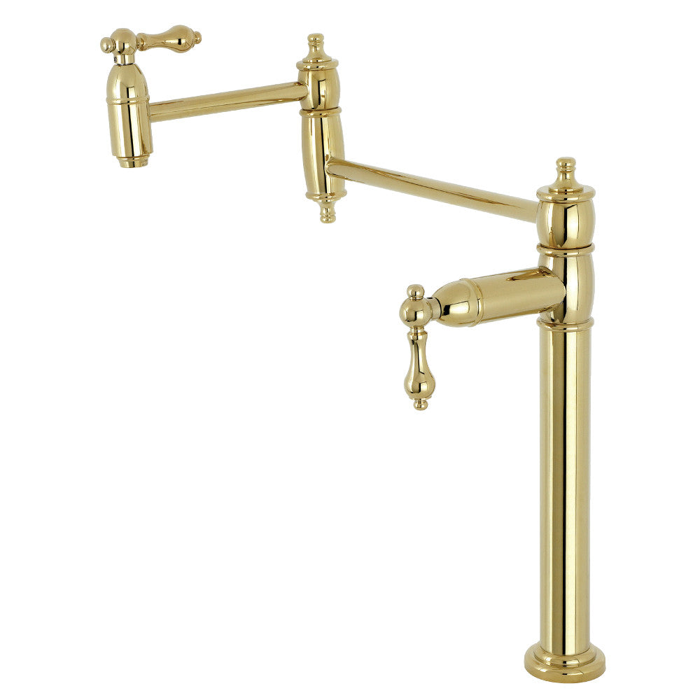 Restoration Pot Filler Faucet in Polished Brass