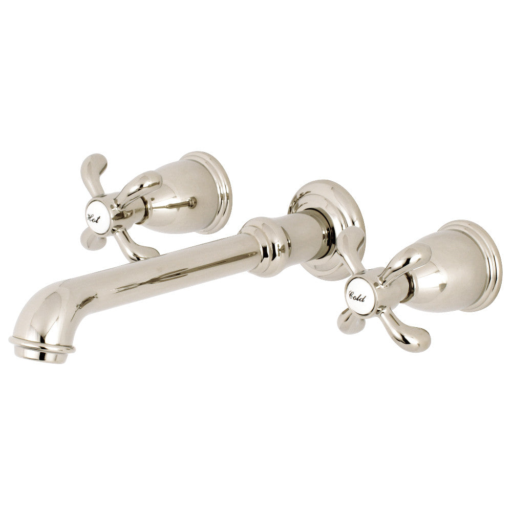 French Country Wall-Mount Bathroom Faucet in Polished Nickel