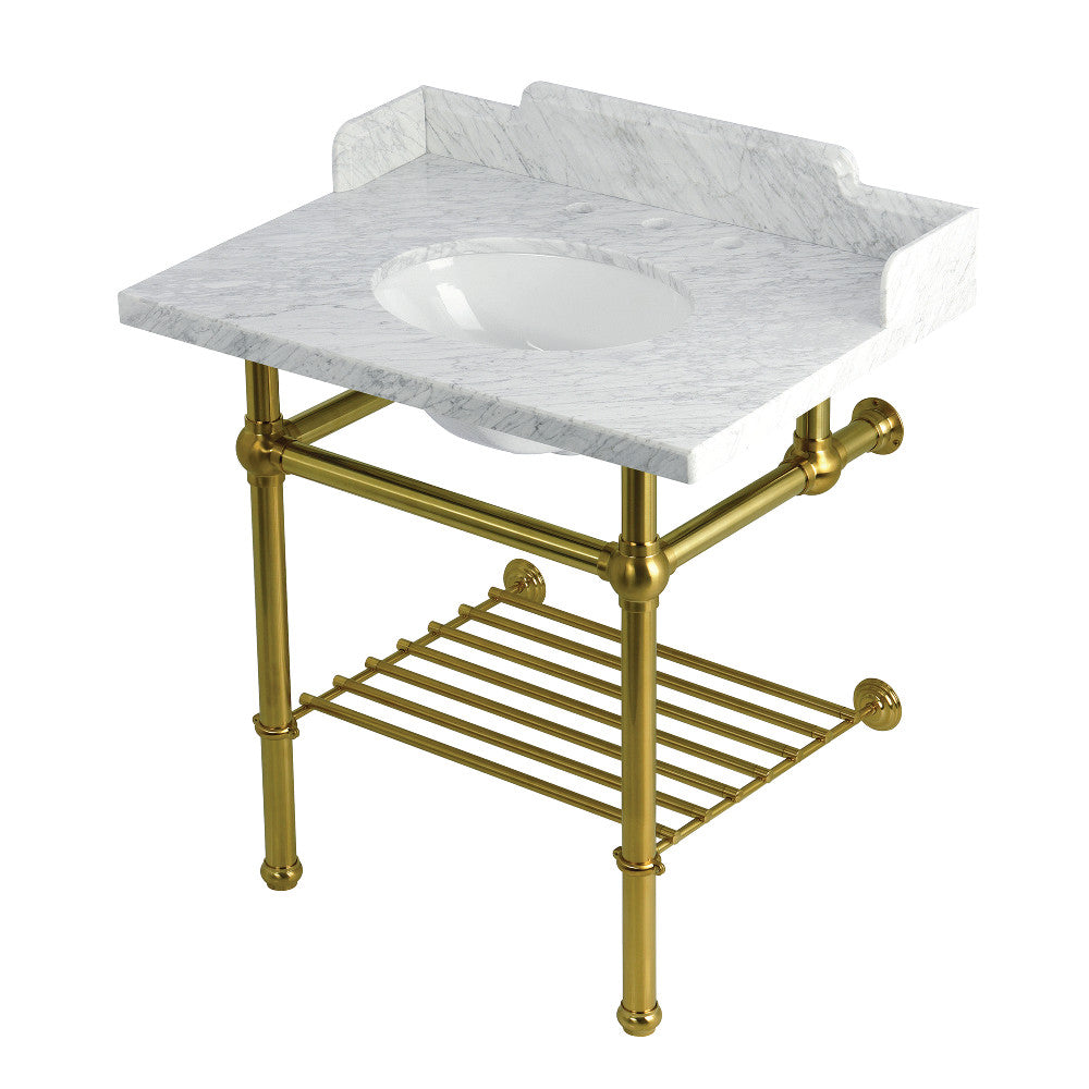 Pemberton 30 Inch Console Sink in Carrara Marble