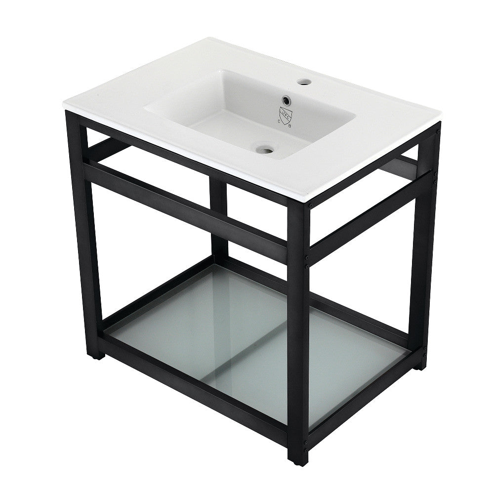 Quadras 31.13 Inch Console Sink in White