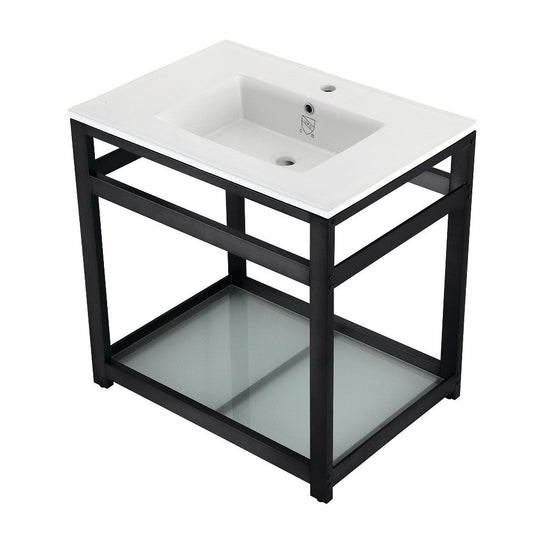 Quadras 31.13 Inch Console Sink in White