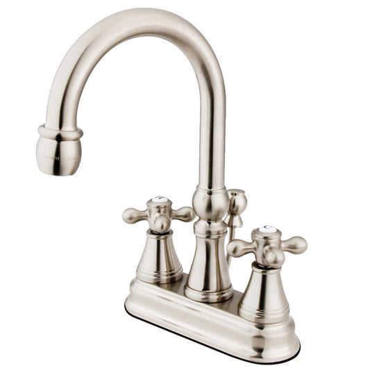 Restoration 4 Inch Centerset Bathroom Faucet in Brushed Nickel