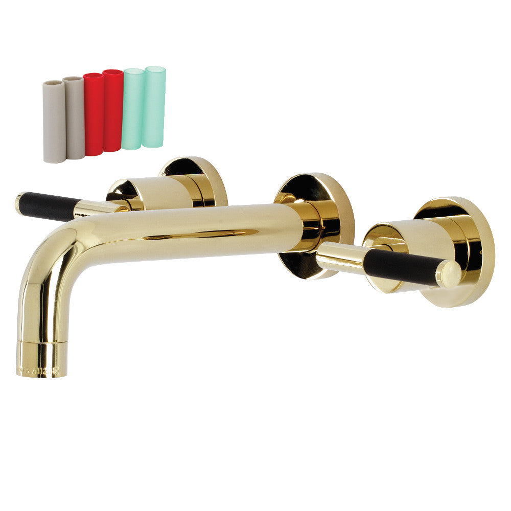 Kaiser Wall-Mount Bathroom Faucet in Polished Brass
