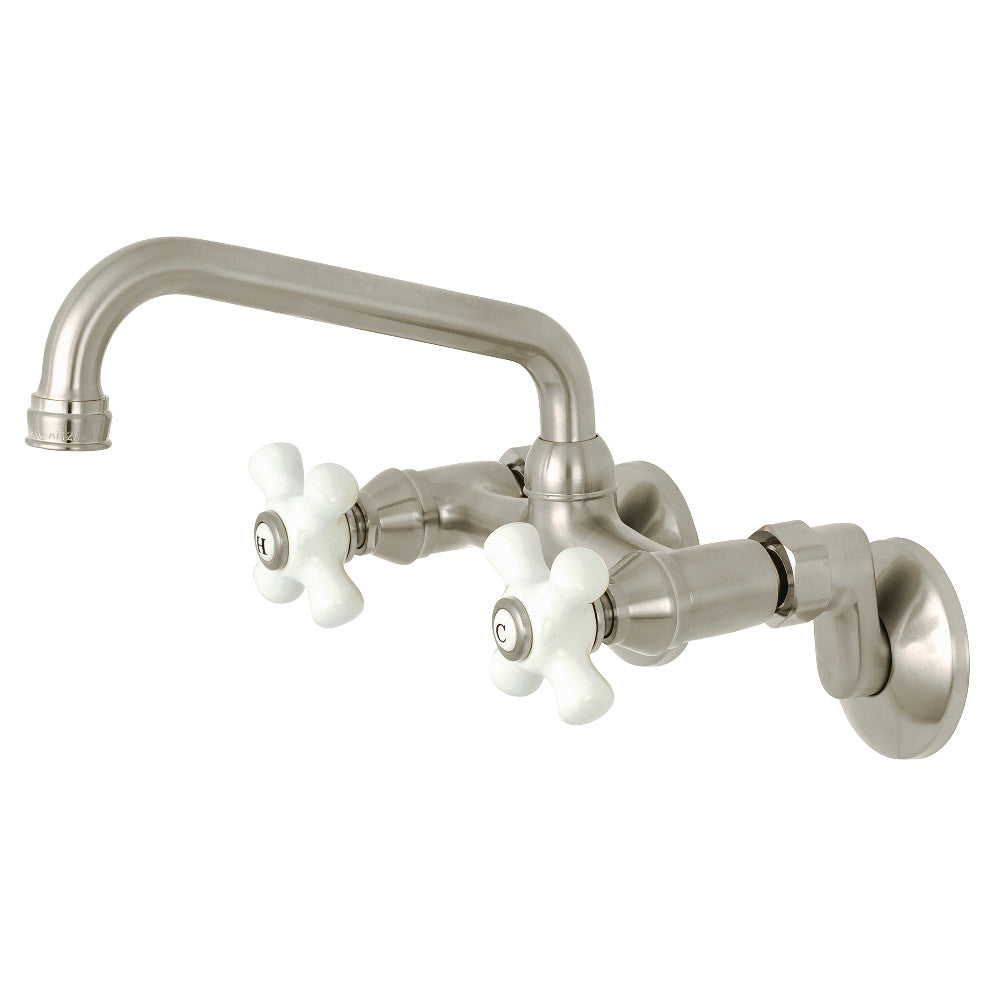 Kingston Wall Mount Kitchen Faucet in Brushed Nickel