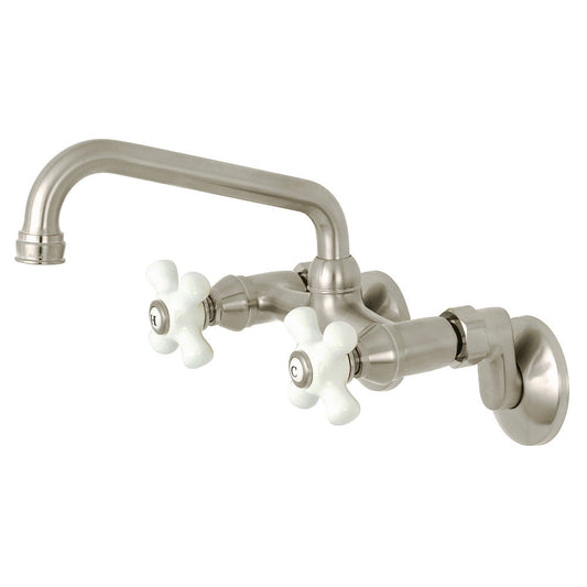 Kingston Wall Mount Kitchen Faucet in Brushed Nickel