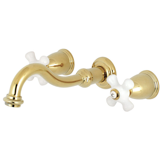 Vintage Wall-Mount Bathroom Faucet in Polished Brass