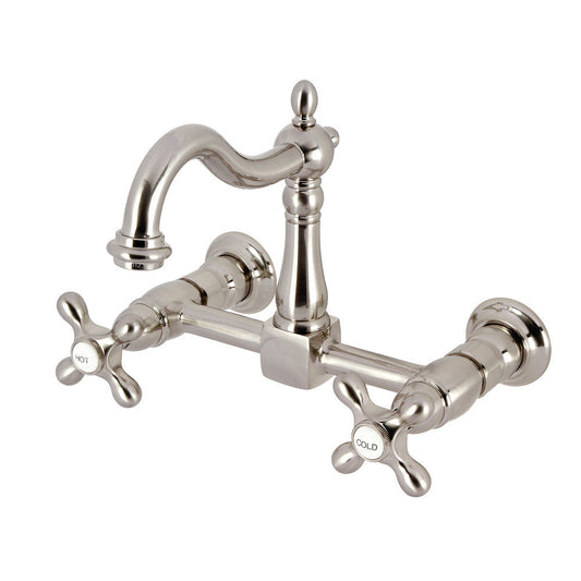 Heritage Wall Mount Kitchen Faucet in Brushed Nickel