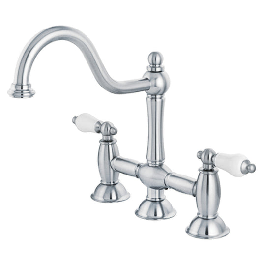 Restoration Bridge Kitchen Faucet in Polished Chrome
