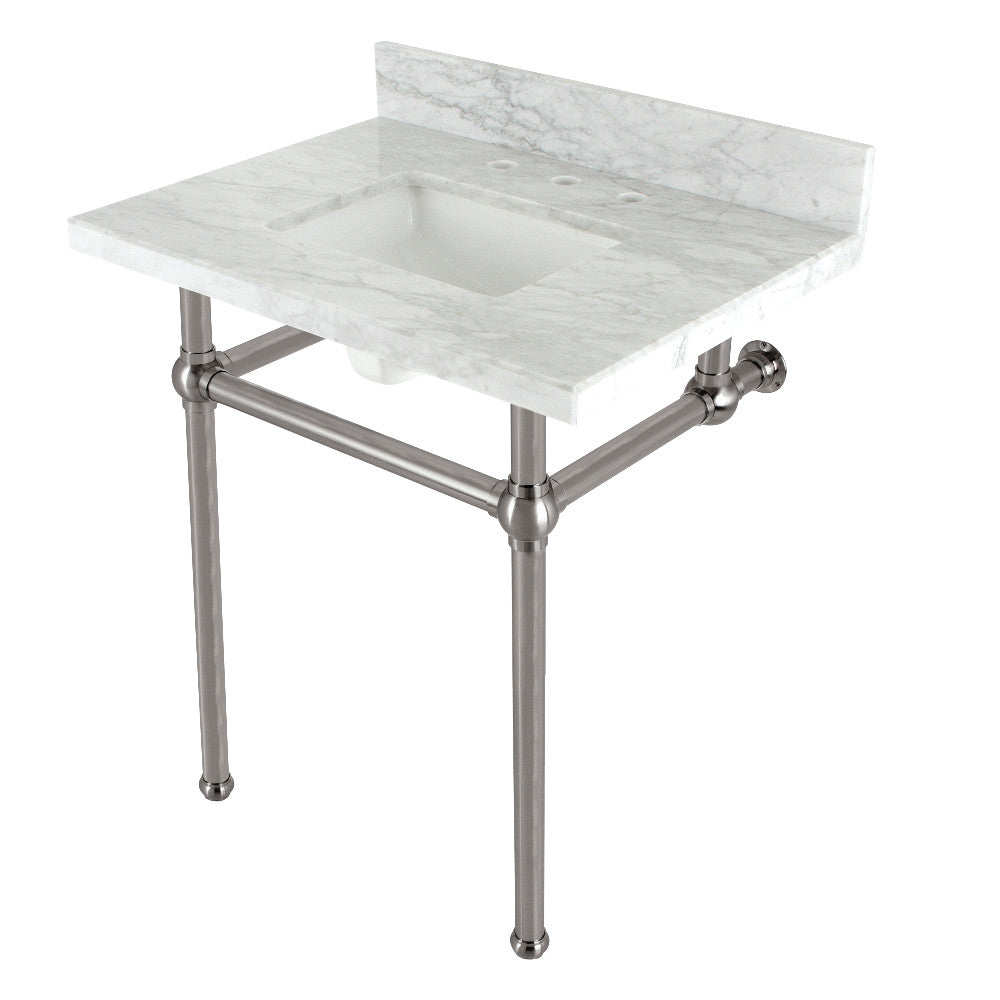Templeton 30 Inch Console Sink in Carrara Marble