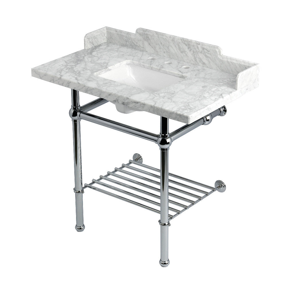 Pemberton 36 Inch Console Sink in Carrara Marble