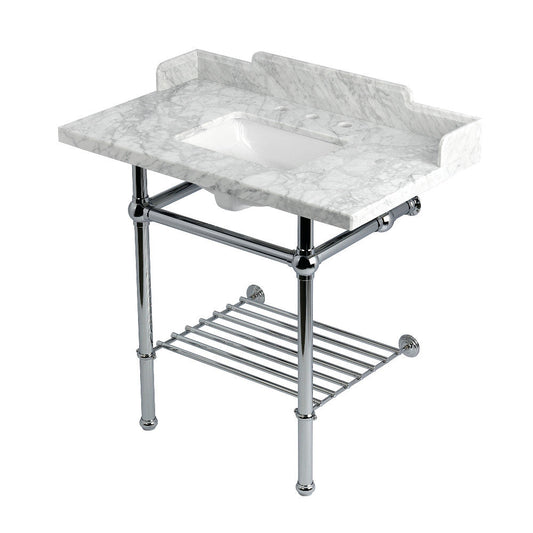 Pemberton 36 Inch Console Sink in Carrara Marble