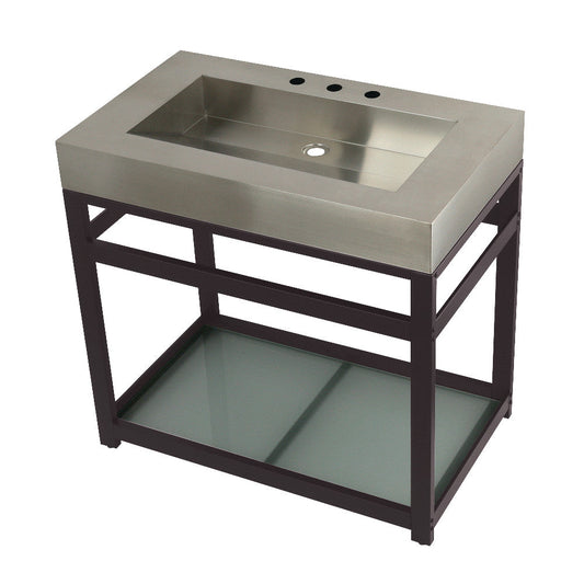 Kingston Commercial 37 Inch Console Sink in Oil Rubbed Bronze