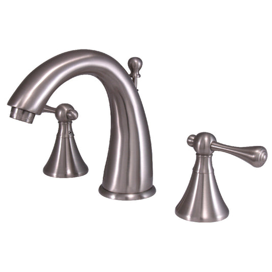English Country Widespread Bathroom Faucet in Brushed Nickel