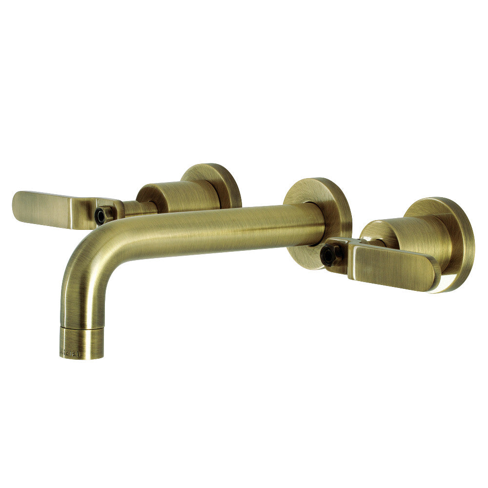 Whitaker Wall-Mount Bathroom Faucet in Antique Brass