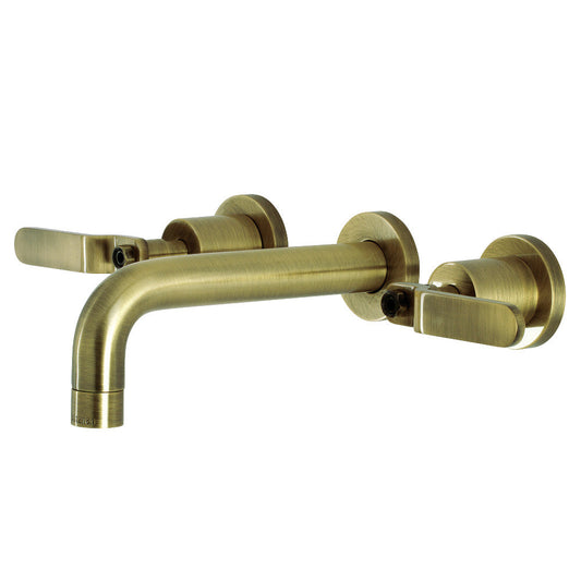 Whitaker Wall-Mount Bathroom Faucet in Antique Brass